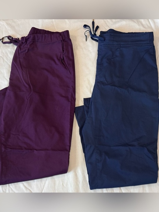 Pants - Med Works Epic Scrub Pants Lot 2 Purple Navy Large Petite LP
